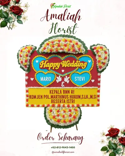 Karangan Papan Bunga Pernikahan di Sipedang